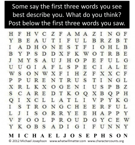 WORTH READING: Some say the first three words you see best describe you ...