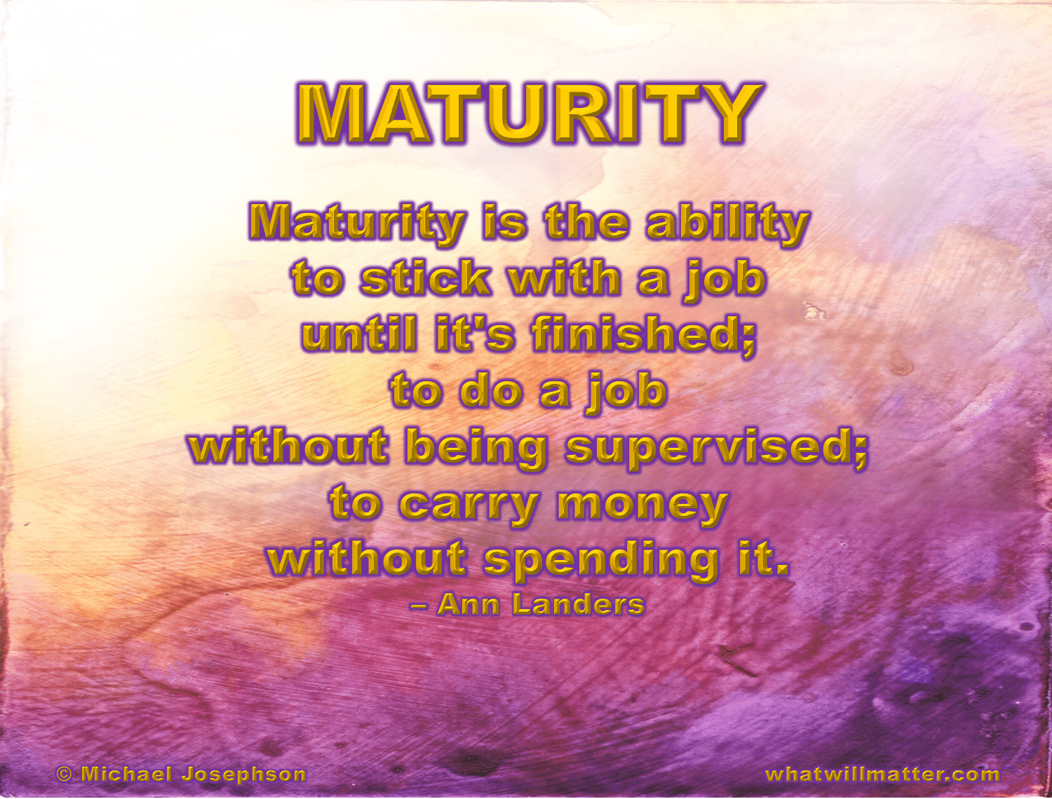 what is maturity essay