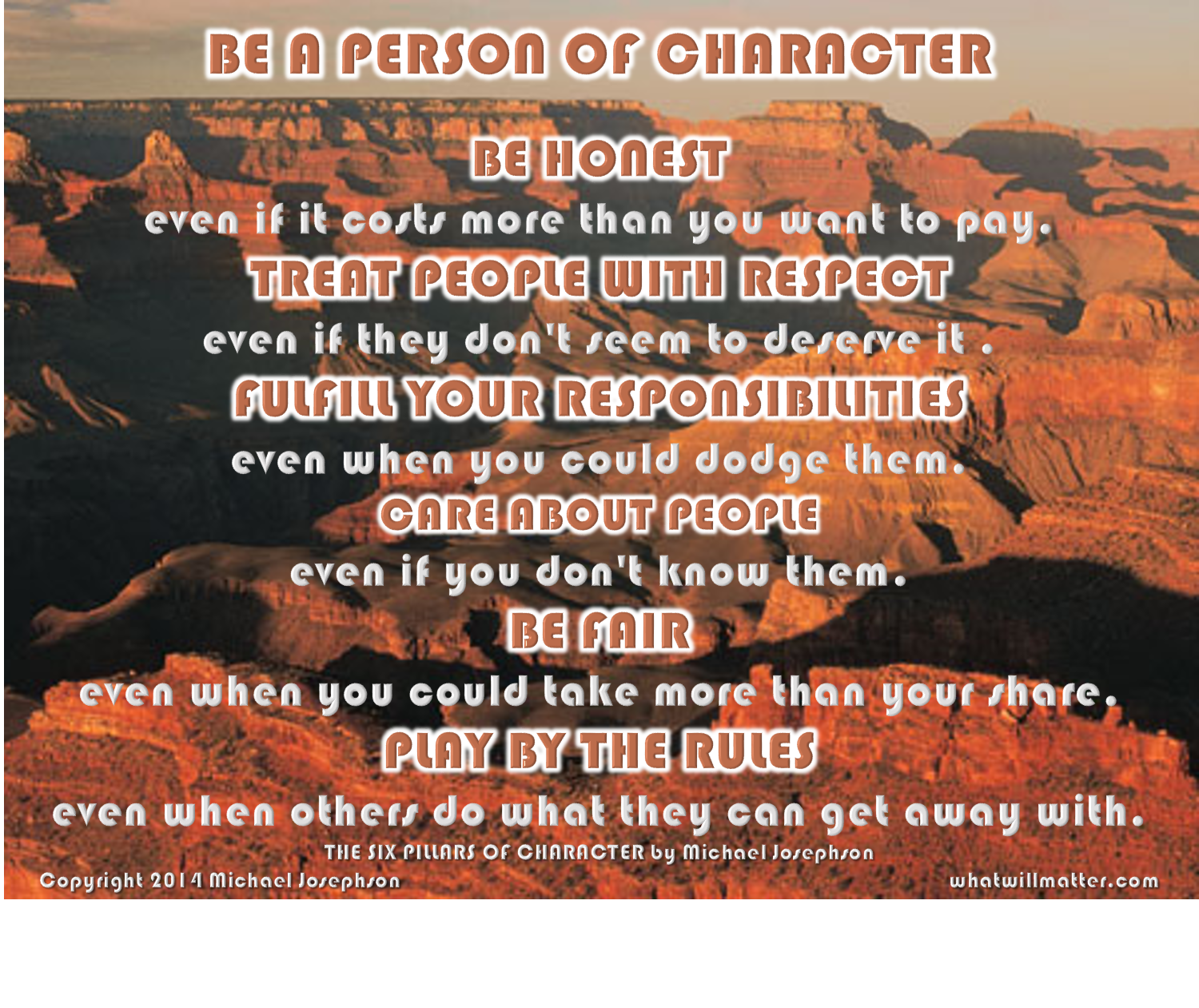 0 Character - Be a person of